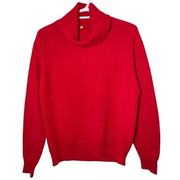 Parkhurst Red Turtleneck Lamb Wool Knitted Sweater - Picture 1 of 7